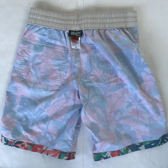 Howler Brothers Boys Red and Green Swim Trunks Tropical Design Medium - Picture 13 of 14